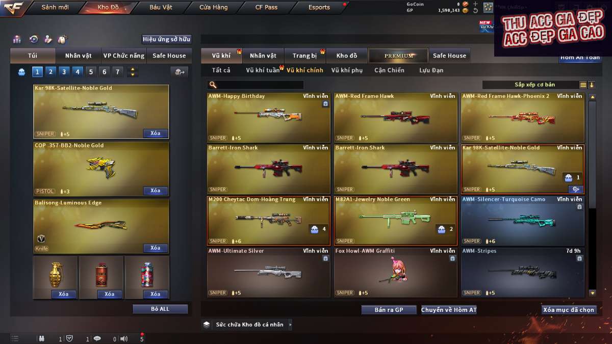 shop acc cf uy tin gia re